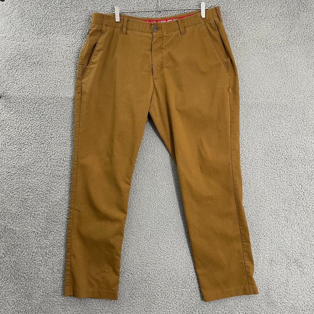 Under Armour Pants Men 40x31 Brown‎ Flat front Casual Corduroys
